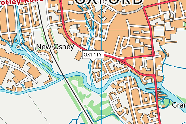OX1 1TY map - OS VectorMap District (Ordnance Survey)