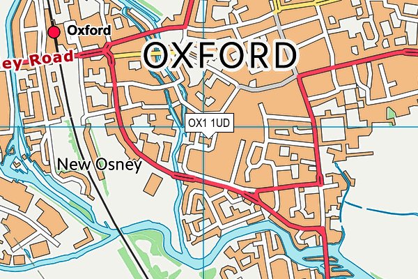 OX1 1UD map - OS VectorMap District (Ordnance Survey)