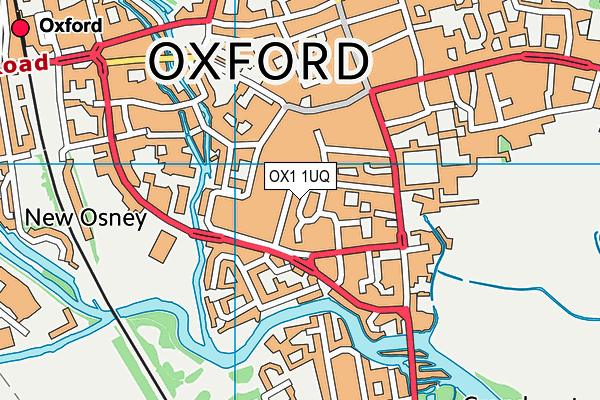 OX1 1UQ map - OS VectorMap District (Ordnance Survey)
