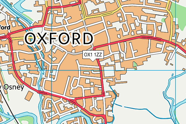 OX1 1ZZ map - OS VectorMap District (Ordnance Survey)