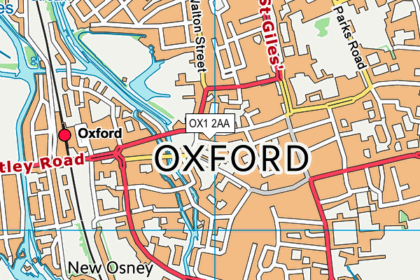 OX1 2AA map - OS VectorMap District (Ordnance Survey)