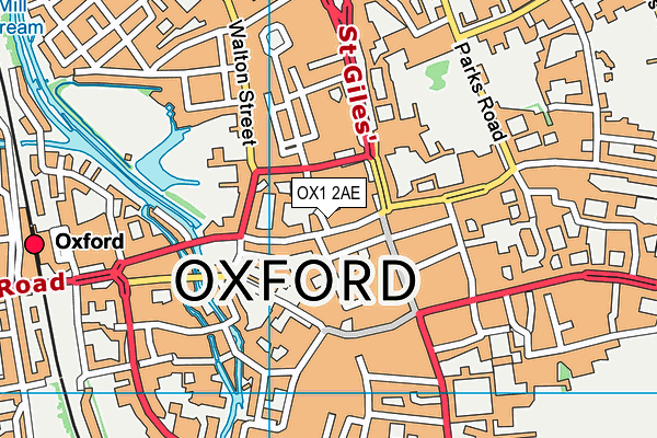 OX1 2AE map - OS VectorMap District (Ordnance Survey)