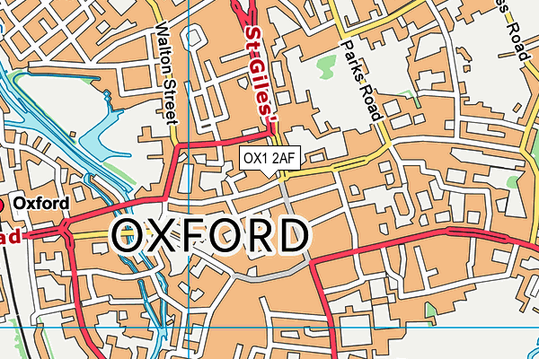 OX1 2AF map - OS VectorMap District (Ordnance Survey)
