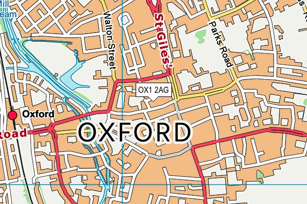 OX1 2AG map - OS VectorMap District (Ordnance Survey)