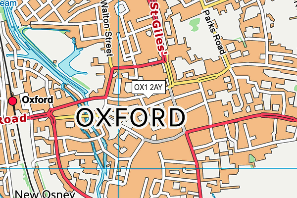 OX1 2AY map - OS VectorMap District (Ordnance Survey)