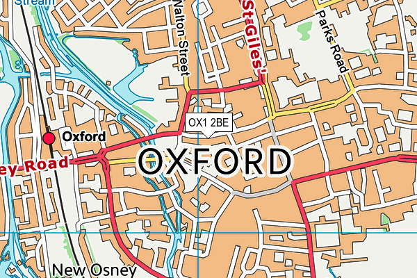 OX1 2BE map - OS VectorMap District (Ordnance Survey)