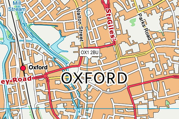 OX1 2BU map - OS VectorMap District (Ordnance Survey)