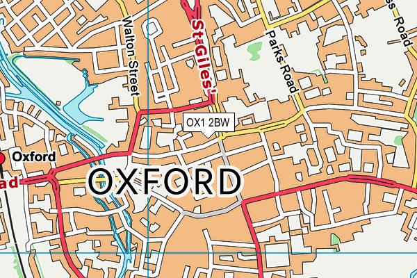 OX1 2BW map - OS VectorMap District (Ordnance Survey)