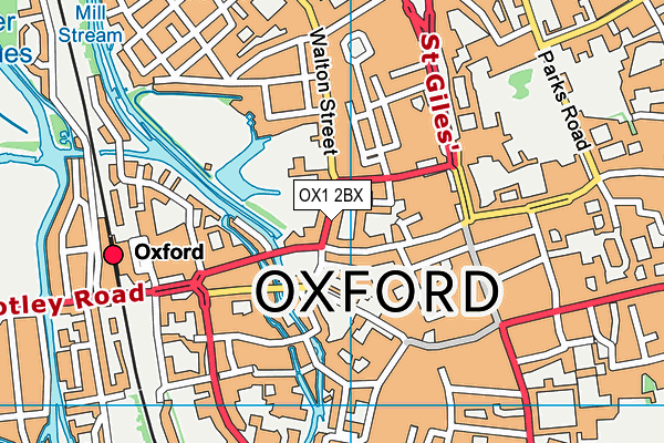 OX1 2BX map - OS VectorMap District (Ordnance Survey)