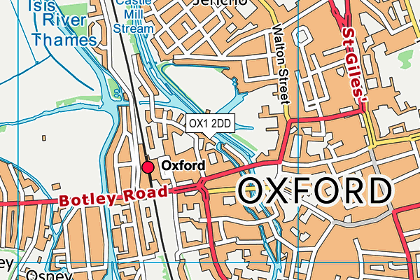 OX1 2DD map - OS VectorMap District (Ordnance Survey)
