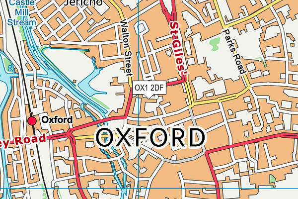 OX1 2DF map - OS VectorMap District (Ordnance Survey)