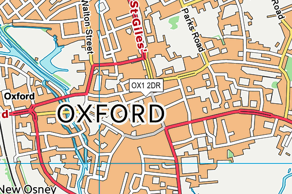 OX1 2DR map - OS VectorMap District (Ordnance Survey)