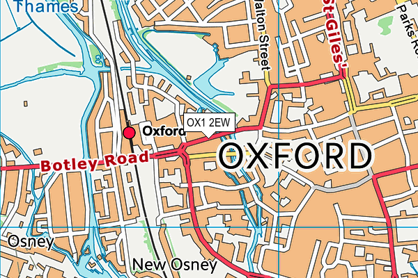 OX1 2EW map - OS VectorMap District (Ordnance Survey)