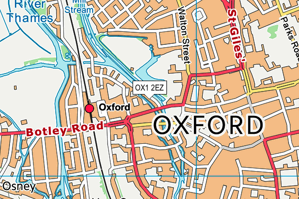 OX1 2EZ map - OS VectorMap District (Ordnance Survey)