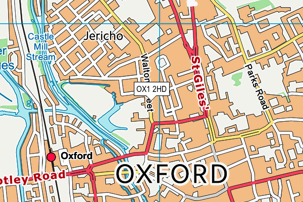 OX1 2HD map - OS VectorMap District (Ordnance Survey)