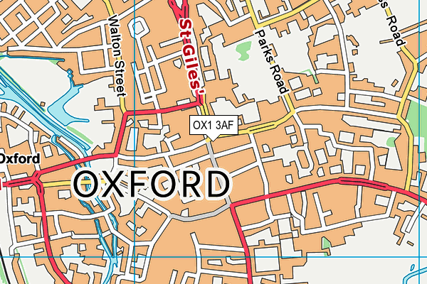 OX1 3AF map - OS VectorMap District (Ordnance Survey)