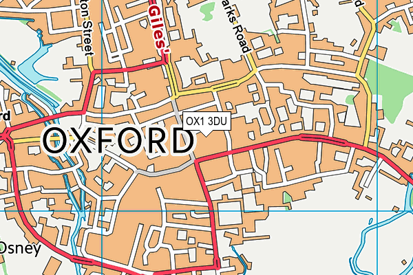 OX1 3DU map - OS VectorMap District (Ordnance Survey)