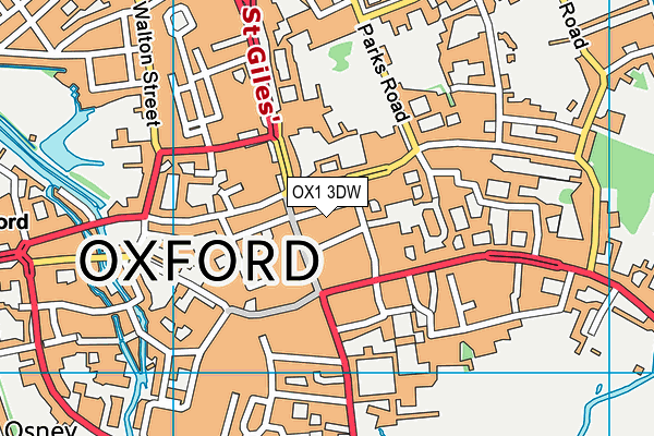 OX1 3DW map - OS VectorMap District (Ordnance Survey)