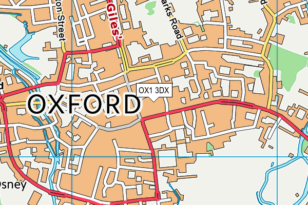 OX1 3DX map - OS VectorMap District (Ordnance Survey)