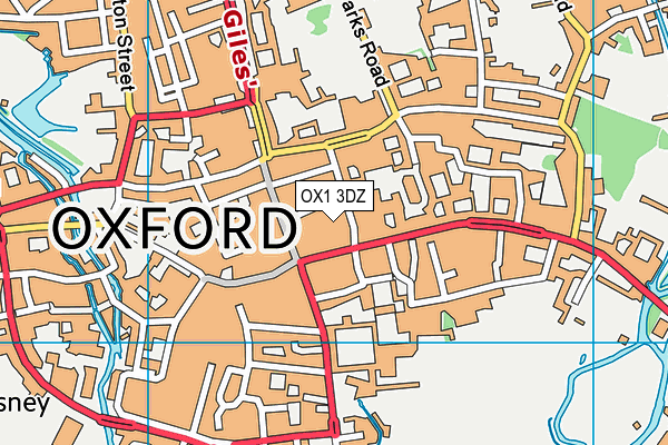 OX1 3DZ map - OS VectorMap District (Ordnance Survey)
