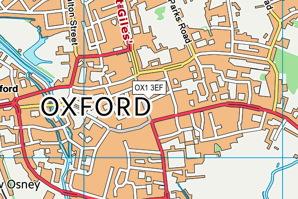OX1 3EF map - OS VectorMap District (Ordnance Survey)