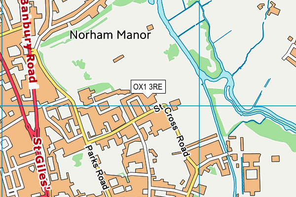 OX1 3RE map - OS VectorMap District (Ordnance Survey)