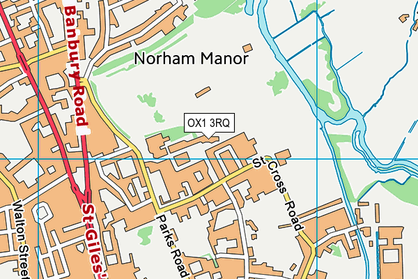 University Parks Sports Ground map (OX1 3RQ) - OS VectorMap District (Ordnance Survey)