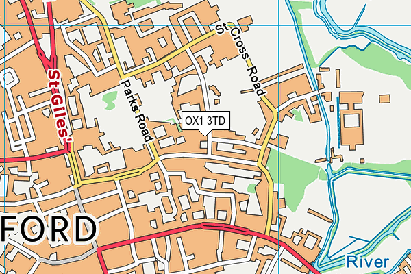 OX1 3TD map - OS VectorMap District (Ordnance Survey)