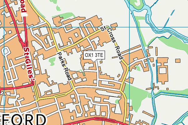 OX1 3TE map - OS VectorMap District (Ordnance Survey)