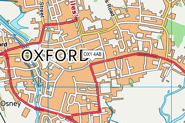 OX1 4AB map - OS VectorMap District (Ordnance Survey)