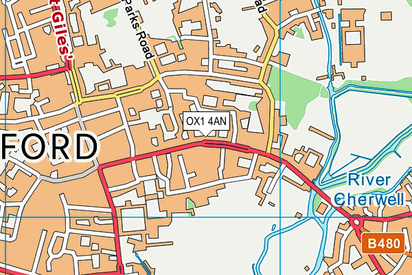 OX1 4AN map - OS VectorMap District (Ordnance Survey)