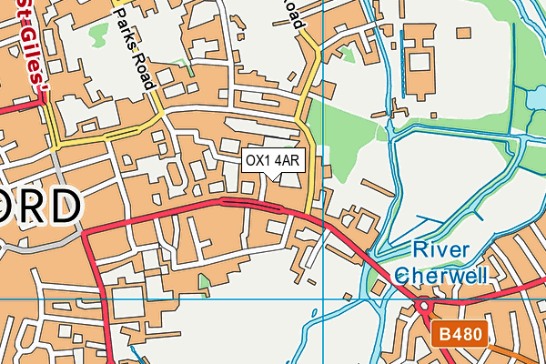 OX1 4AR map - OS VectorMap District (Ordnance Survey)