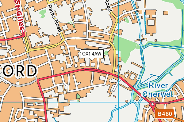 OX1 4AW map - OS VectorMap District (Ordnance Survey)