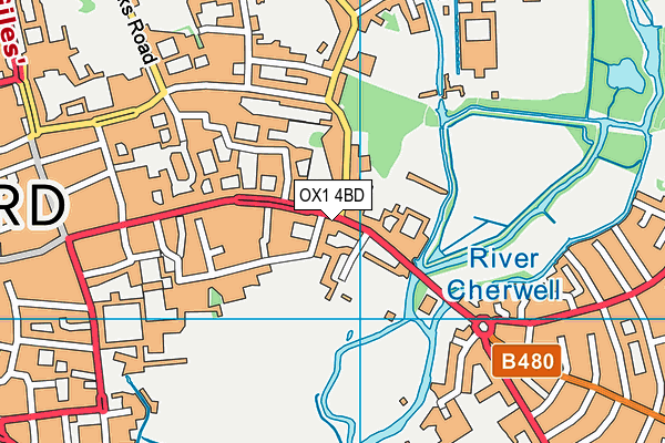 OX1 4BD map - OS VectorMap District (Ordnance Survey)