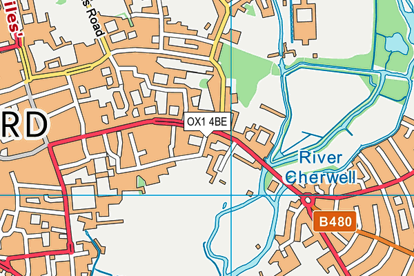 OX1 4BE map - OS VectorMap District (Ordnance Survey)