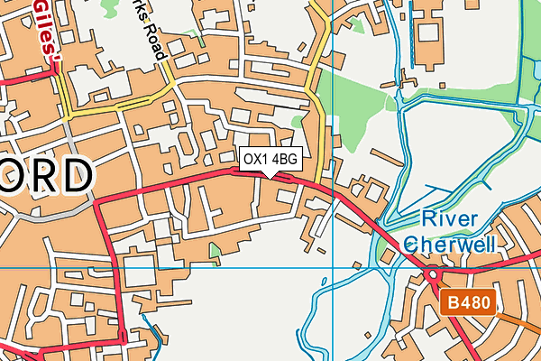 OX1 4BG map - OS VectorMap District (Ordnance Survey)