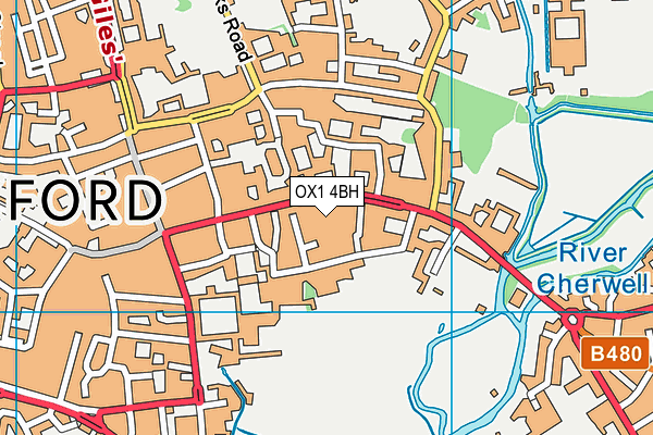 OX1 4BH map - OS VectorMap District (Ordnance Survey)