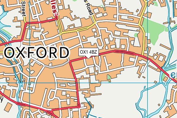 OX1 4BZ map - OS VectorMap District (Ordnance Survey)