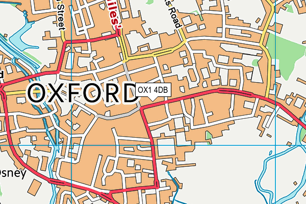 OX1 4DB map - OS VectorMap District (Ordnance Survey)