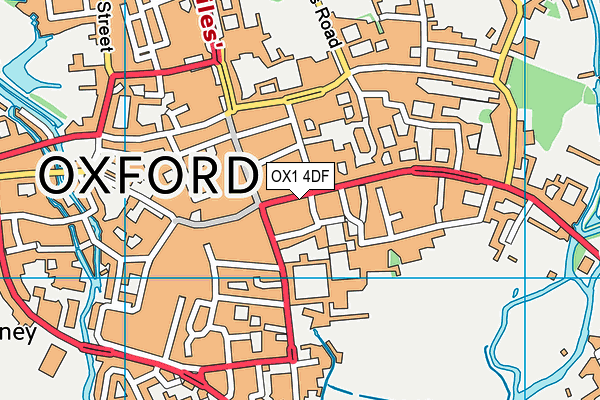 OX1 4DF map - OS VectorMap District (Ordnance Survey)