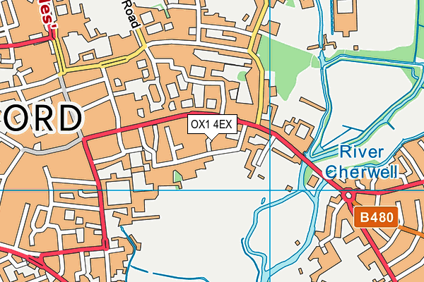 OX1 4EX map - OS VectorMap District (Ordnance Survey)