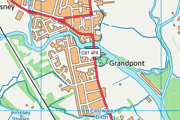 OX1 4FA map - OS VectorMap District (Ordnance Survey)