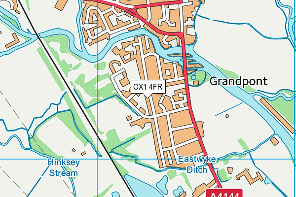 OX1 4FR map - OS VectorMap District (Ordnance Survey)