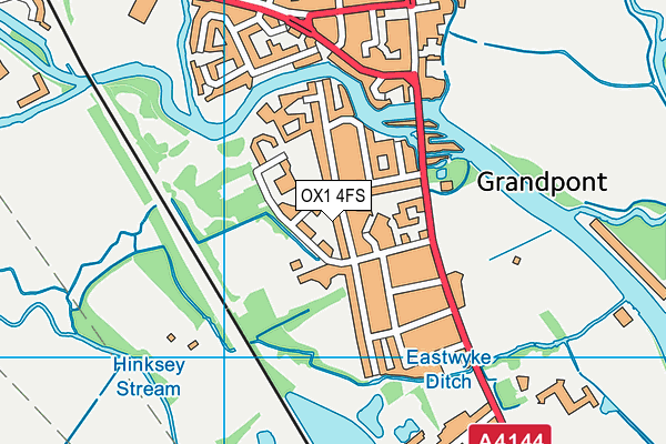 OX1 4FS map - OS VectorMap District (Ordnance Survey)