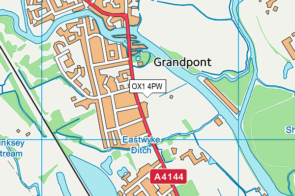 OX1 4PW map - OS VectorMap District (Ordnance Survey)