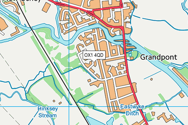 OX1 4QD map - OS VectorMap District (Ordnance Survey)