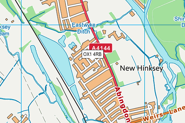 OX1 4RB map - OS VectorMap District (Ordnance Survey)