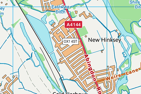 OX1 4ST map - OS VectorMap District (Ordnance Survey)