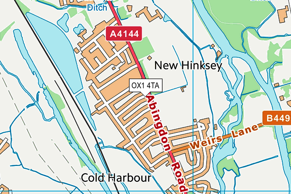 OX1 4TA map - OS VectorMap District (Ordnance Survey)