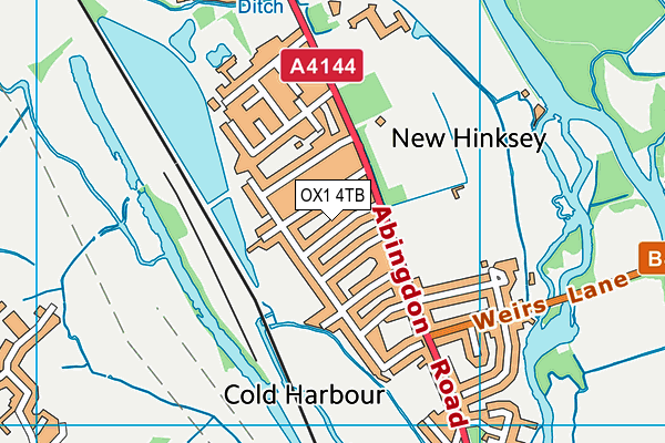 OX1 4TB map - OS VectorMap District (Ordnance Survey)